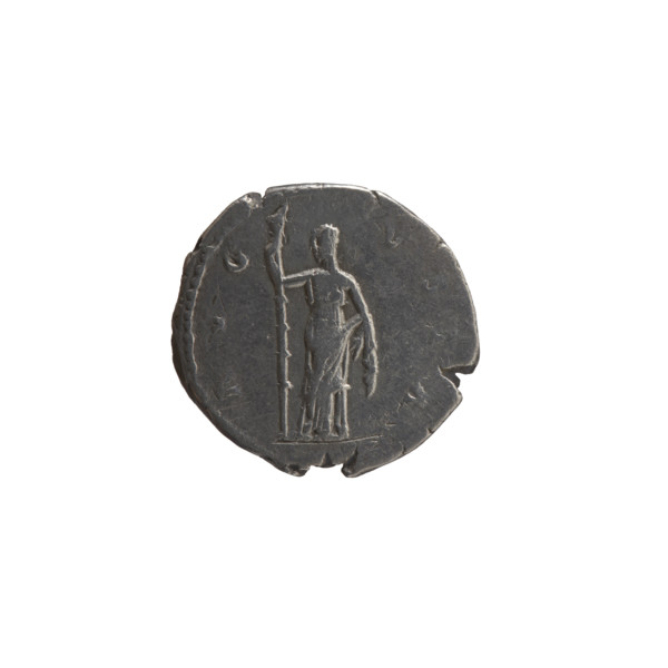 Denarius, posthumous issue for Faustina the Elder (98–141; Roman empress 138–141). Obverse: Bust of