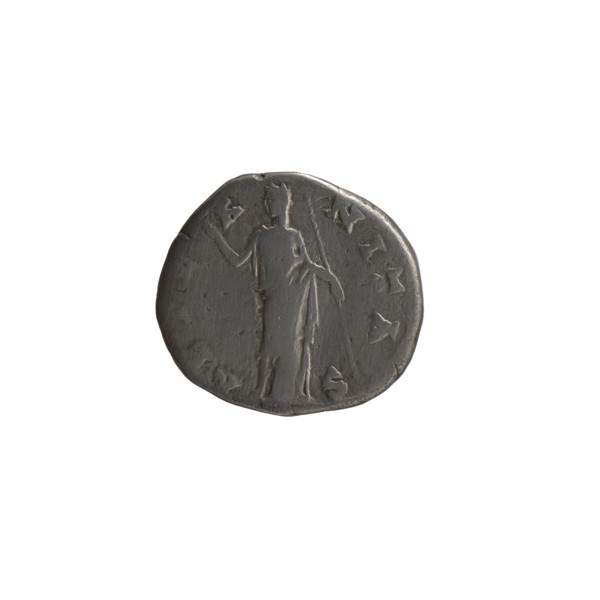 Denarius, posthumous issue for Faustina the Elder (98–141; Roman empress 138–141). Obverse: Bust of