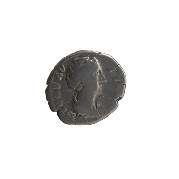 Denarius, posthumous issue for Faustina the Elder (98–141; Roman empress 138–141). Obverse: Bust of