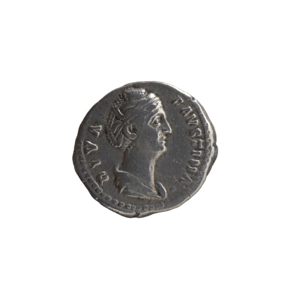 Denarius, posthumous; bust of Faustina the Elder in drapery facing right, inscription DIVA FAVSTINA