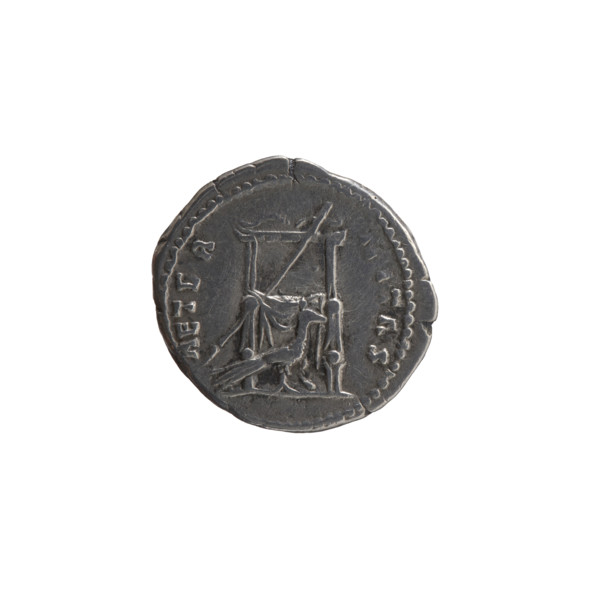 Denarius, posthumous issue for Faustina the Elder (98–141; Roman empress 138–141). Obverse: Bust of