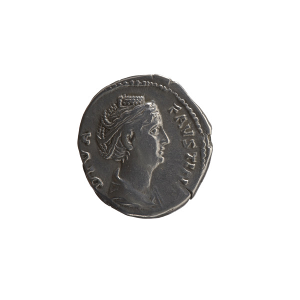 Denarius, posthumous issue of Faustina the Elder (98–141; Roman empress 138–141); issuer: Antoninus
