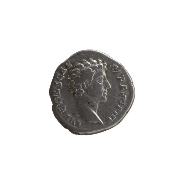 Denarius, ca. 145–147. Obverse: Head of young Marcus Aurelius without a cap to the right,