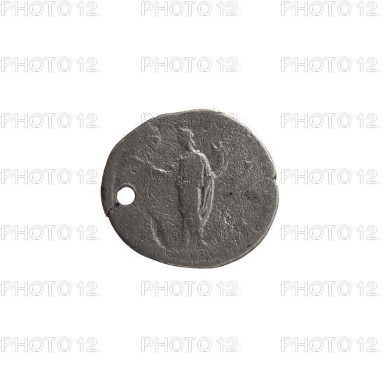 Denarius (with a hole), Marcus Aurelius (121–180; Roman emperor 161–180), issued under Antoninus
