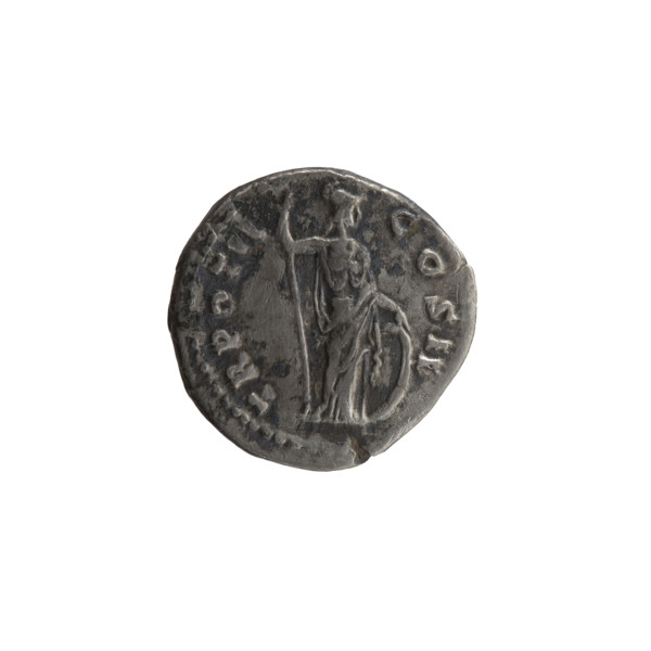Denarius, ca. 147–148. Obverse: Head of young Marcus Aurelius without a covering, with drapery on