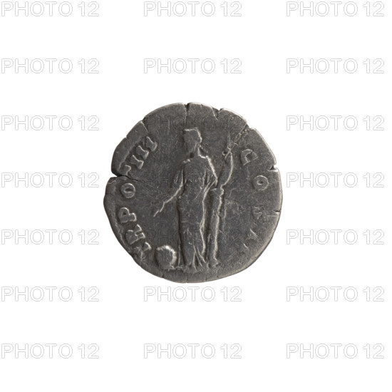 Denarius; obverse: Head of young Marcus Aurelius without a cap to the right, inscription 'RELIVS