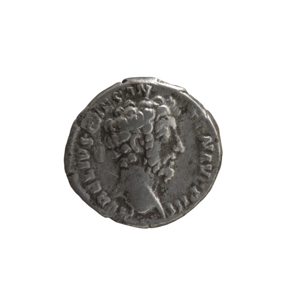 Denarius, ca. 156–157 CE. Obverse: Head of young Marcus Aurelius without a cap facing right;