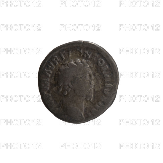 Denarius, Marcus Aurelius (121–180; Roman emperor 161–180) — obverse: head of Marcus Aurelius