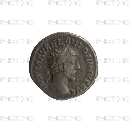 denarius, Marcus Aurelius (121–180; Roman emperor 161–180), issuer; obverse: head of Marcus