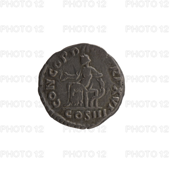 Denarius of Marcus Aurelius (121–180; Roman emperor 161–180). Obverse: Head of Marcus Aurelius