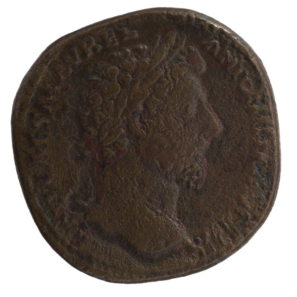 sestertius, Marcus Aurelius (121–180; Roman emperor 161–180), issuer; iconography: scepters,