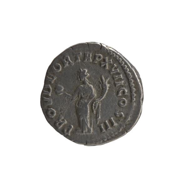 Denarius of Marcus Aurelius (121–180; Roman emperor 161–180). Obverse: Head of Marcus Aurelius with