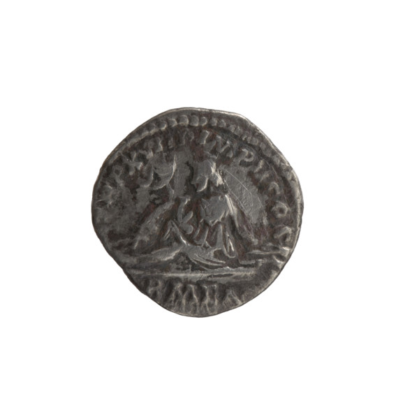 Denarius of Marcus Aurelius (121–180; emperor 161–180). Obverse: head of Marcus Aurelius with
