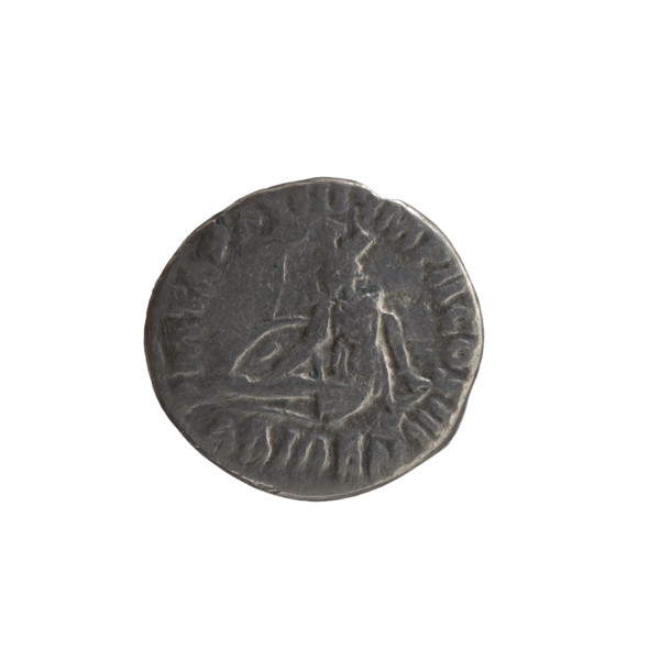 Denarius of Marcus Aurelius (121–180; Roman emperor 161–180). Obverse: head of Marcus Aurelius with