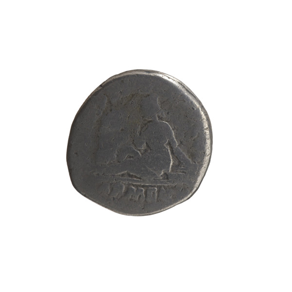 Denarius of Marcus Aurelius (121–180; Roman emperor 161–180). Obverse: Head of Marcus Aurelius with