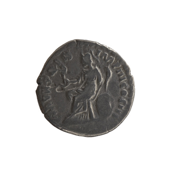 Denarius of Marcus Aurelius (121–180; Roman emperor 161–180), issuer Marcus Aurelius; obverse: head