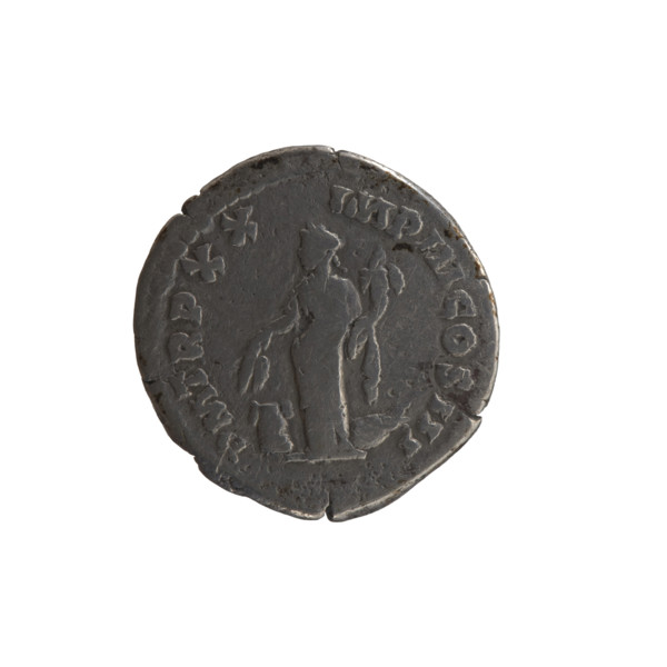 Denarius of Marcus Aurelius (121–180; Roman emperor 161–180), 165–166. Obverse: Head of Marcus