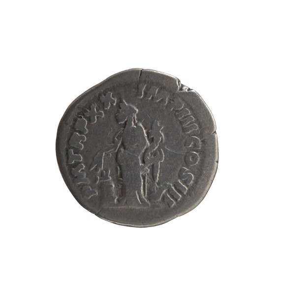Denarius of Marcus Aurelius (121–180; Roman emperor 161–180), 165–166. Obverse: Head of Marcus