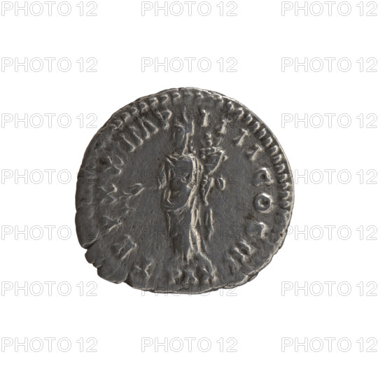 Denarius of Marcus Aurelius (121–180; Roman emperor 161–180). Obverse: Head of Marcus Aurelius in a