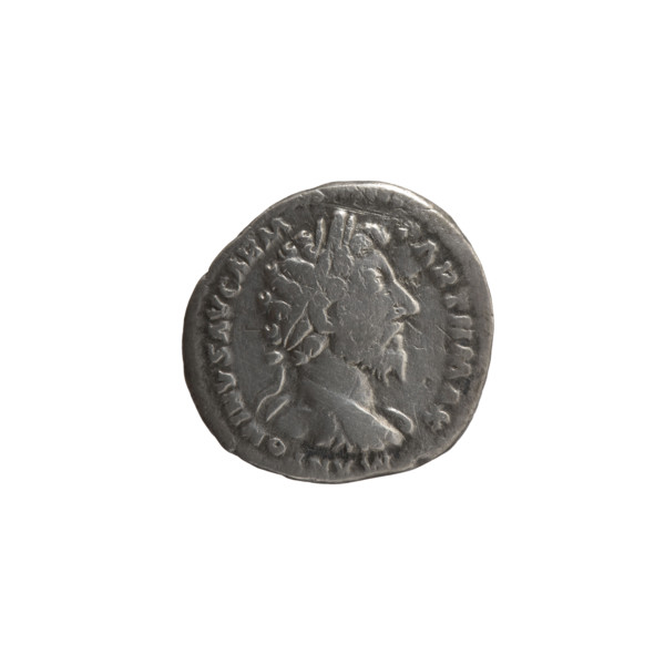 Denarius of Marcus Aurelius (121–180; Roman emperor 161–180), 166–167. Obverse: Bust of Marcus