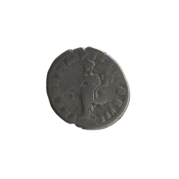 Denarius of Marcus Aurelius (ruled 161–180), 166–167, Rome. Obverse: Head of Marcus Aurelius with