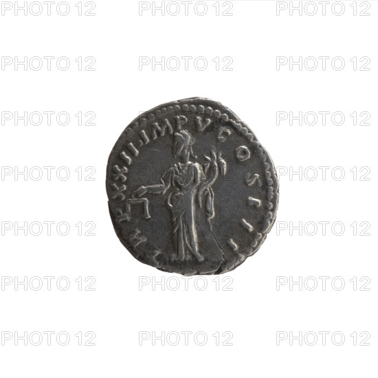 Denarius of Marcus Aurelius (121–180; Roman emperor 161–180). Obverse: head of Marcus Aurelius with