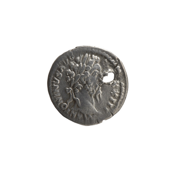 Denarius (with a hole), Marcus Aurelius (121–180; Roman emperor 161–180), issuer: Marcus Aurelius;