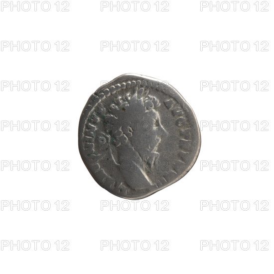 Denarius of Marcus Aurelius (121–180; Roman emperor 161–180), issuer Marcus Aurelius; obverse: head