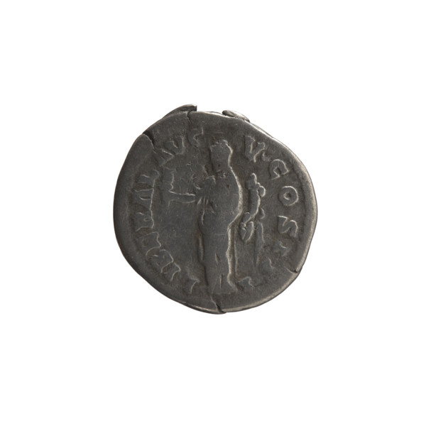 Denarius of Marcus Aurelius (121–180; Roman emperor 161–180), 168–169. Obverse: Head of Marcus