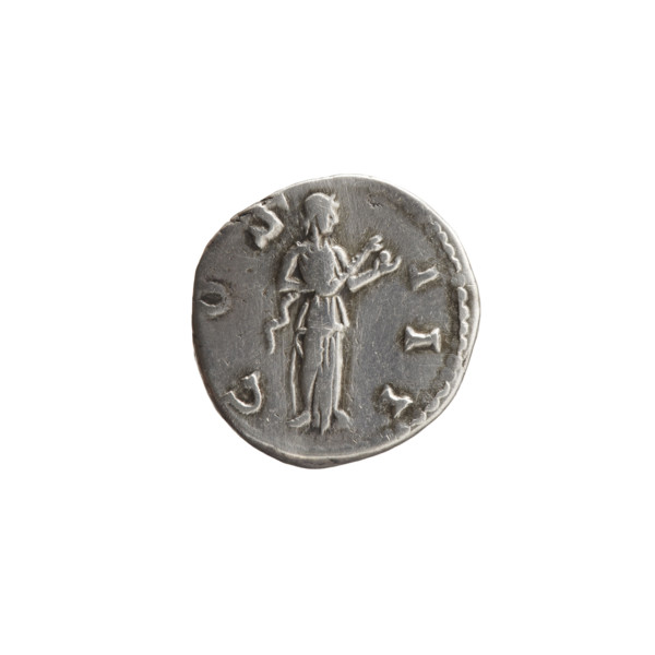 Denarius, Marcus Aurelius (121–180; Roman emperor 161–180). Obverse: Head of Marcus Aurelius in a