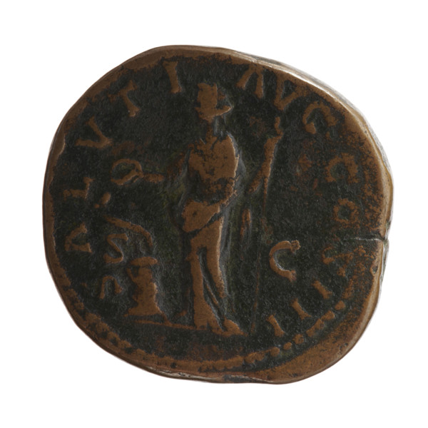 sestertius (forgery) for Marcus Aurelius (121–180; Roman Emperor 161–180) — iconography for the