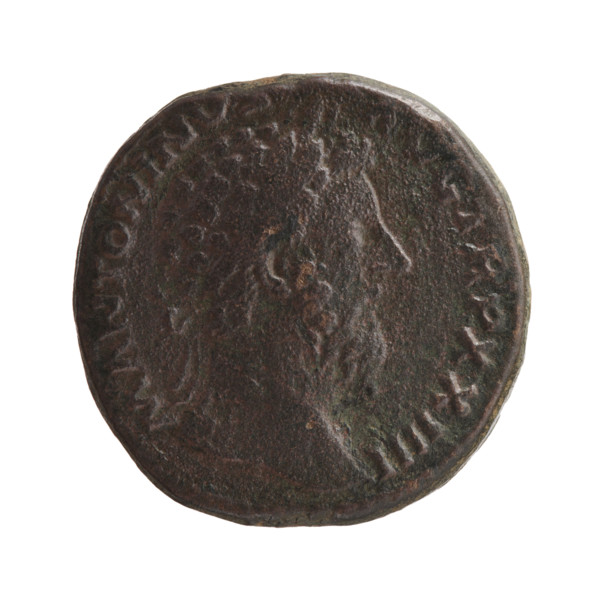 Sestertius of Marcus Aurelius (121–180; Roman emperor 161–180), issuer: Marcus Aurelius — obverse: