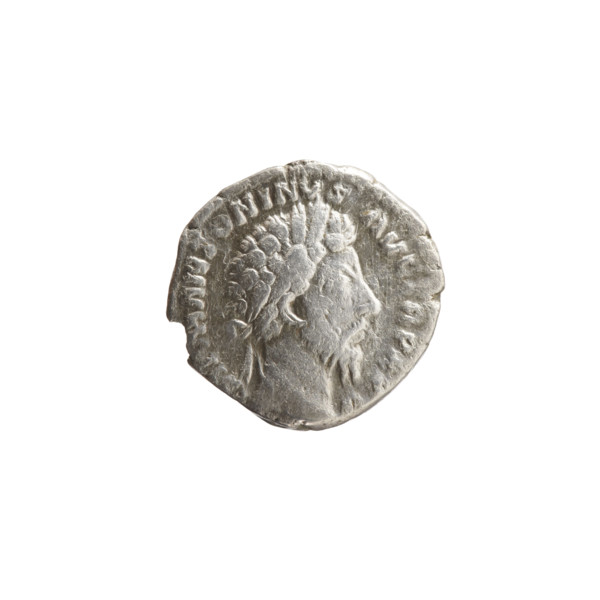 Denarius, Marcus Aurelius (121–180; Roman emperor 161–180), obverse: head of Marcus Aurelius with