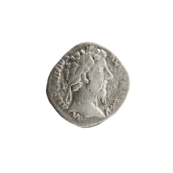 Denarius, Marcus Aurelius (121–180; Roman emperor 161–180), issuer. Obverse: Head of Marcus
