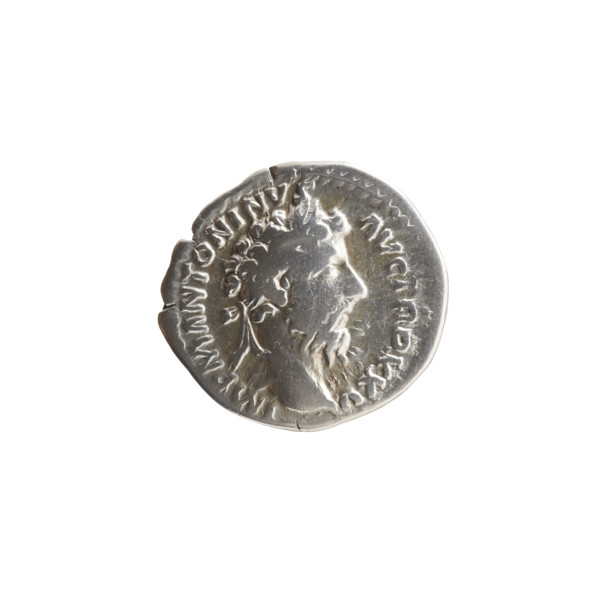 Denarius of Marcus Aurelius (121–180; Roman emperor 161–180), issuer Marcus Aurelius. Obverse: Head