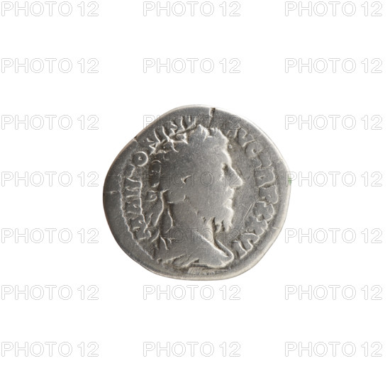 Denarius; obverse: bust of Marcus Aurelius in laurel wreath, armor and paludamentum to right,