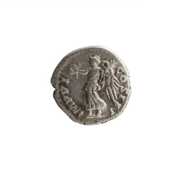 Denarius of Marcus Aurelius (121–180; Roman emperor 161–180), 171–172. Obverse: Head of Marcus