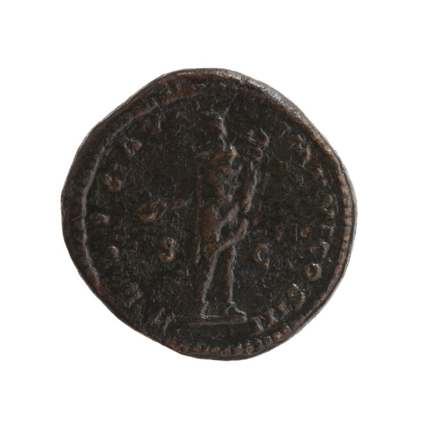 Dupondius, Marcus Aurelius (121–180; Roman emperor 161–180) (issuer). Obverse: head of Marcus
