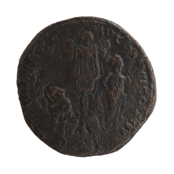 Sestertius of Marcus Aurelius (121–180; Roman emperor 161–180), struck 172–173. Obverse: Portrait