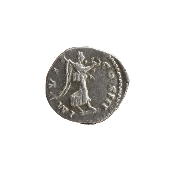 Denarius, Marcus Aurelius (121–180; Roman emperor 161–180), 173–174. Obverse: Head of Marcus