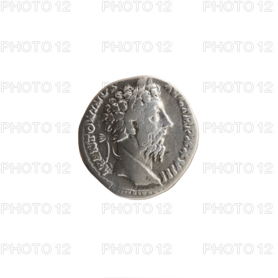 Denarius of Marcus Aurelius (121–180; Roman emperor 161–180), obverse: head of Marcus Aurelius in a