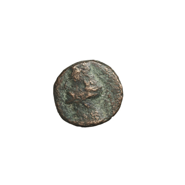 Bronze coin of Phraates IV (37–2 BC). Obverse: diademed head of Phraates IV facing left. Reverse: