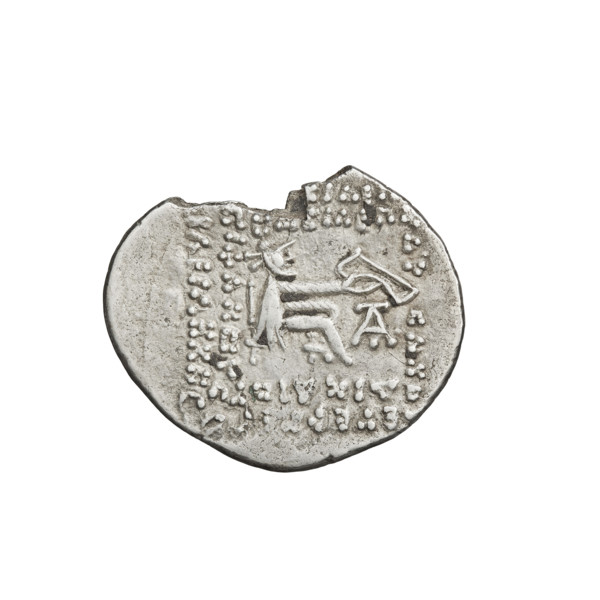 Drachma, Phraates V; obverse: bust of Phraates V wearing a diadem, facing left, with Nike on both