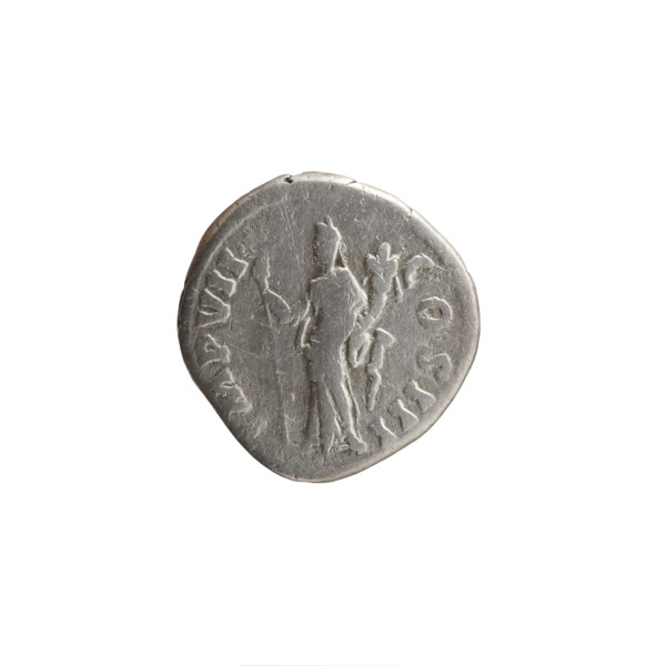 Denarius of Marcus Aurelius (121–180; Roman emperor 161–180), c. 174–175. Obverse: Head of Marcus