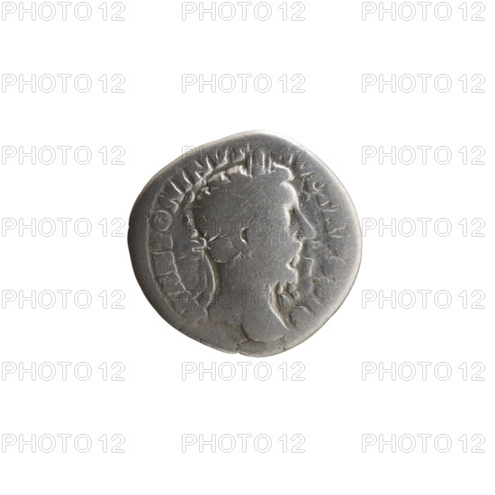 Denarius of Marcus Aurelius (121–180; Roman emperor 161–180), 174–175. Obverse: Head of Marcus