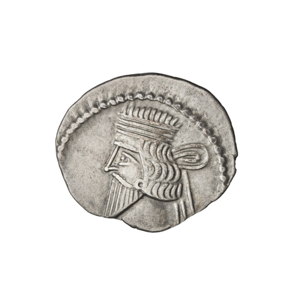 Drachma, Vardanes I (41–45). Obverse: bust of Vardanes I left, wearing a diadem. Reverse: Arsakes