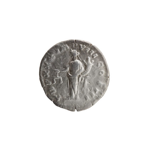 Denarius of Marcus Aurelius (121–180; Roman emperor 161–180), 175–176. Obverse: Head of Marcus