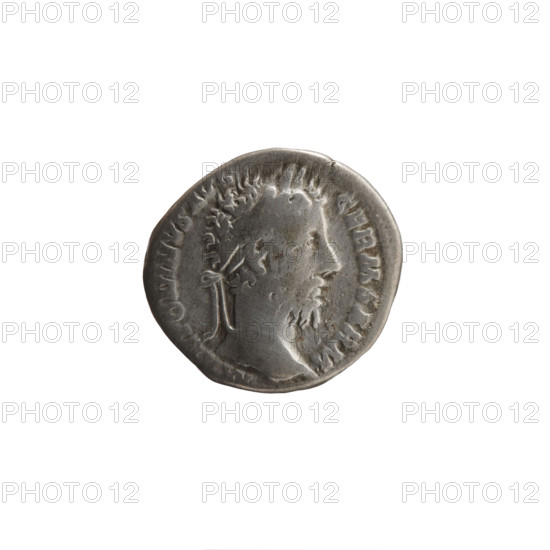 Denarius, Marcus Aurelius (121–180, Roman emperor 161–180), c. 175–176. Obverse: Head of Marcus