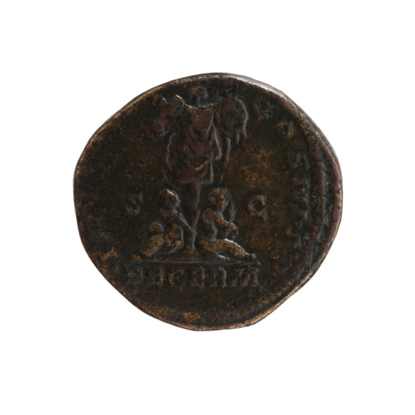 Dupondius of Marcus Aurelius (121–180; Roman emperor 161–180), obverse: head of Marcus Aurelius in