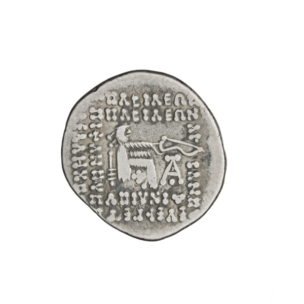 Drachma of Vologases I (51–79). Obverse: bust of Vologases I wearing a diadem, king facing left.